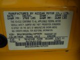 2006 Sentra Color Code for Sunburst Yellow - Color Code: E10