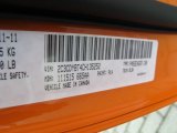 2012 Challenger Color Code for Header Orange - Color Code: PL4