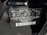 2010 Elantra Color Code for Ebony Black - Color Code: EB