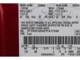 2007 F150 Color Code for Redfire Metallic - Color Code: G2