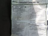 2008 Jeep Commander Overland 4x4 Window Sticker