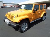 2012 Dozer Yellow Jeep Wrangler Unlimited Sahara 4x4 #62312515