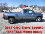 2012 Stealth Gray Metallic GMC Sierra 3500HD SLE Extended Cab 4x4 Dually #62312746
