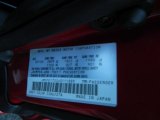2004 RX-8 Color Code for Velocity Red Mica - Color Code: 27A