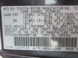 2011 Tacoma Color Code for Magnetic Gray Metallic - Color Code: 1G3