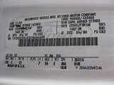 2003 E Series Cutaway Color Code for Oxford White - Color Code: YZ