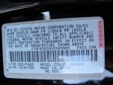 2002 MR2 Spyder Color Code for Black - Color Code: 202
