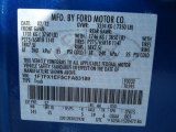 2012 F150 Color Code for Blue Flame Metallic - Color Code: SZ
