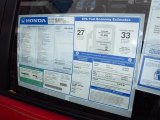 2012 Honda Fit Sport Navigation Window Sticker