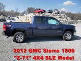 2012 Midnight Blue Metallic GMC Sierra 1500 SLE Crew Cab 4x4 #62663618