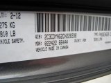 2012 Challenger Color Code for Tungsten Metallic - Color Code: PDM