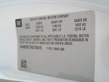 2010 Buick Lucerne CXL Special Edition Info Tag