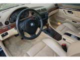 2001 BMW 7 Series 740i Sedan Sand Beige Interior