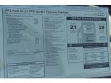 2012 Audi A5 2.0T quattro Cabriolet Window Sticker