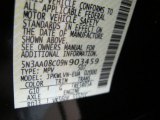 2009 QX Color Code for Liquid Onyx Black - Color Code: G10