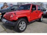 2010 Flame Red Jeep Wrangler Unlimited Sahara 4x4 #63038556