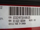 2012 Challenger Color Code for Redline 3 Coat Pearl - Color Code: PRY