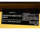2008 9-3 Color Code for Lynx Yellow - Color Code: 308
