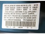2010 Insight Color Code for Atomic Blue Metallic - Color Code: B537M