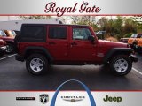 2012 Deep Cherry Red Crystal Pearl Jeep Wrangler Unlimited Sport S 4x4 #63101432