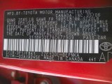 2006 Corolla Color Code for Impulse Red Pearl - Color Code: 3P1