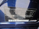 2012 Sonata Color Code for Indigo Night Blue - Color Code: Y4
