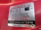 1988 Nissan 300ZX Coupe Info Tag