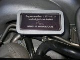2002 Bentley Arnage T Info Tag