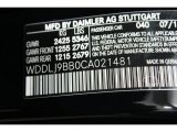 2012 CLS Color Code for Black - Color Code: 040