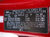 2008 Sportage Color Code for Volcanic Red Metallic - Color Code: 3P
