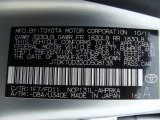 2012 Yaris Color Code for Classic Silver Metallic - Color Code: 1F7