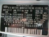 2012 Sorento Color Code for Bright Silver - Color Code: 3D
