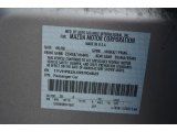 2009 MAZDA6 Color Code for Brilliant Silver Metallic - Color Code: 38