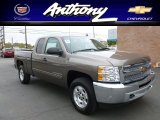 2012 Mocha Steel Metallic Chevrolet Silverado 1500 LT Extended Cab 4x4 #64035225