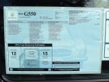 2012 Mercedes-Benz G 550 Window Sticker