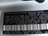 2012 Matrix Color Code for Classic Silver Metallic - Color Code: 1F7