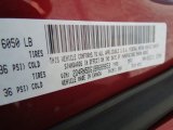 2011 Grand Caravan Color Code for Deep Cherry Red Crystal Pearl - Color Code: PRP