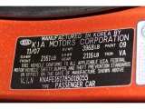 2008 Spectra Color Code for Electric Orange - Color Code: 09
