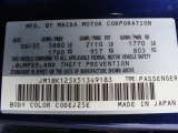 2005 MAZDA3 Color Code for Strato Blue Mica - Color Code: 25E