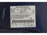 2009 Ranger Color Code for Vista Blue Metallic - Color Code: G9