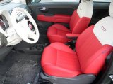 2012 Fiat 500 Lounge Pelle Rossa/Avorio (Red/Ivory) Interior