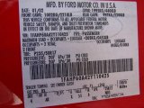 2002 Thunderbird Color Code for Torch Red - Color Code: D3