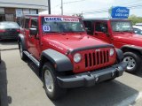 2008 Flame Red Jeep Wrangler Unlimited Rubicon 4x4 #64662880