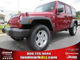 2012 Deep Cherry Red Crystal Pearl Jeep Wrangler Unlimited Sport S 4x4 #64663598