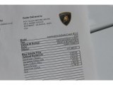 2012 Lamborghini Gallardo LP 550-2 Window Sticker