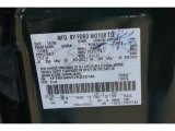 2007 F150 Color Code for Forest Green Metallic - Color Code: GG