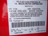 2008 MAZDA6 Color Code for Volcanic Red - Color Code: A4