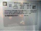 2012 Chevrolet Volt Hatchback Info Tag