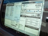 2012 Honda Ridgeline RT Window Sticker