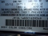 2012 MAZDA3 Color Code for Indigo Lights Mica - Color Code: 38K